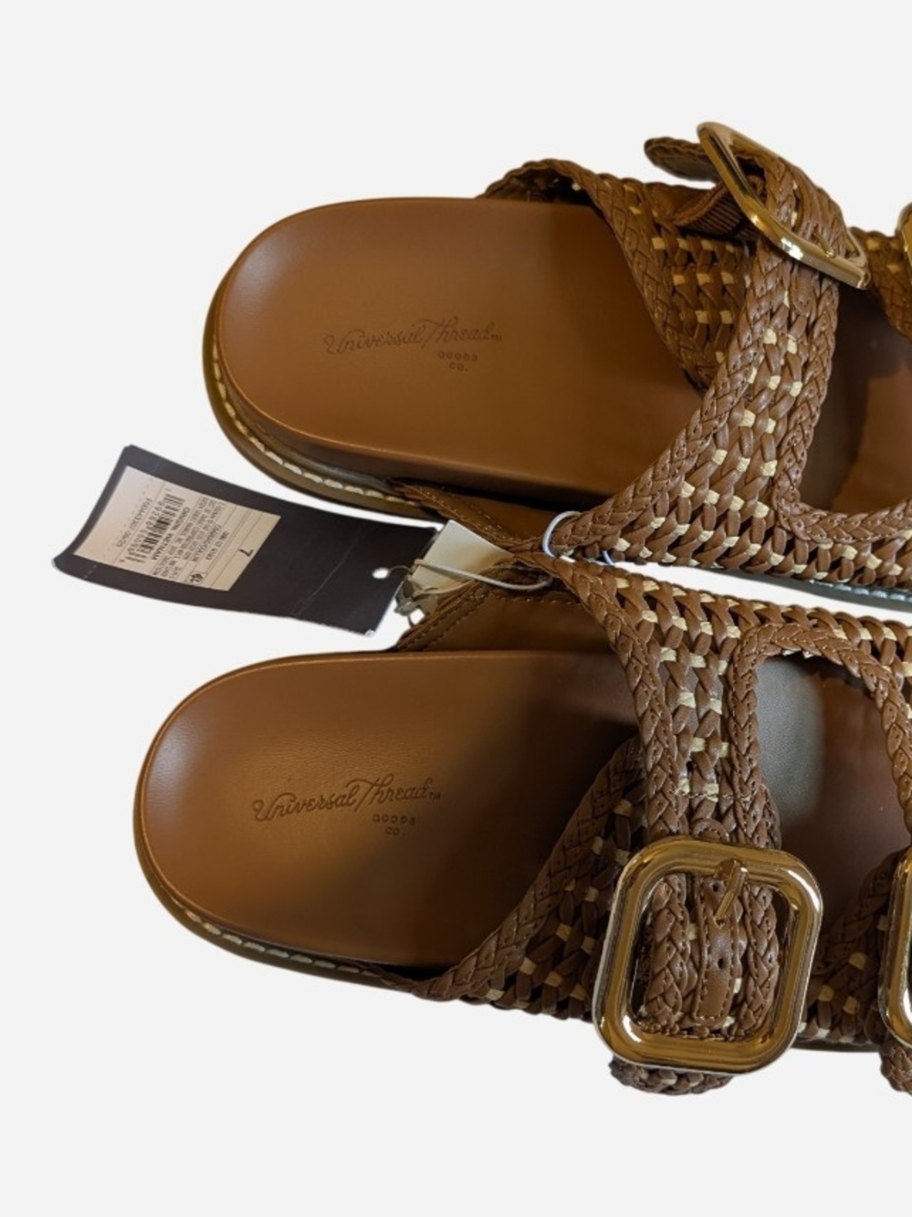 Universal Thread Braided Double-Buckle Sandals in Brown - Picture 3 of 7